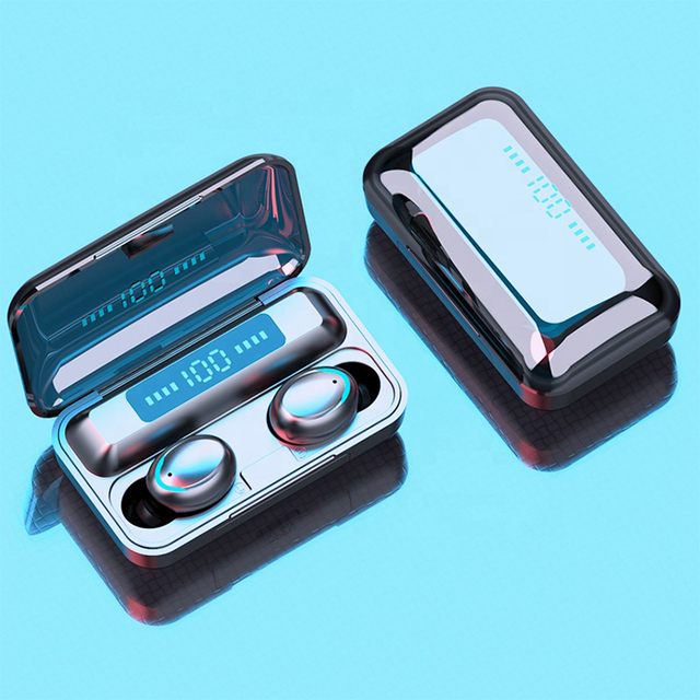 Factory Outlet Lcd Screen Charging Display Wireless BT 5.0 F9 Tws True Wireless Headphone Earbuds Earphone