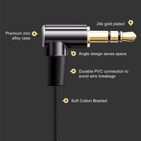 Gros Jack 3.5mm Câble D'extension Audio Fil Plaqué Or Corde Aux Câble AUXILIAIRE AUX 3.5mm Voiture 3.5mm Câble Audio