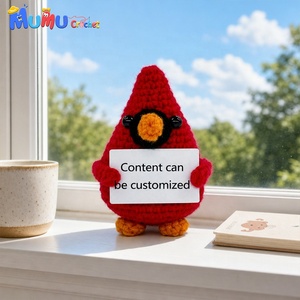 Oiseau cardinal en crochet fait main, cadeau commémoratif pour le deuil (perte de maman, <span class=keywords><strong>papa</strong></span>), souvenir personnalisé, vente en gros - Product Image 3
