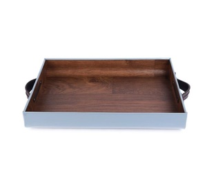 Luxury Round Wooden Serving Trays with Handle Coffee Tray Customized Size Dinnerware Wooden Serving Trays - Product Image 4