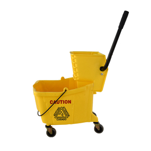 Squeezer Hotel High Quality Cleaning Plastic 360 Flat Mop Squeezer Bucket With Side Press Wringer