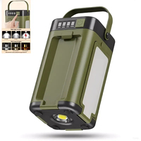 Lampe solaire d'extérieur rechargeable par USB-C, lampe torche portable, batterie externe, lampe LED suspendue pour le camping, la randonnée, la pêche