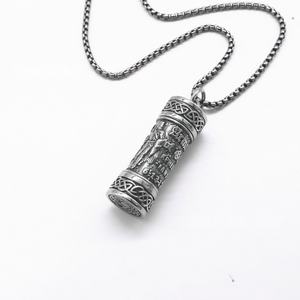 Pendentif en acier inoxydable style punk hip-hop en forme de flacon de parfum, collier pendentif rétro ouvrable en acier titane, bijoux pour hommes - Product Image 4
