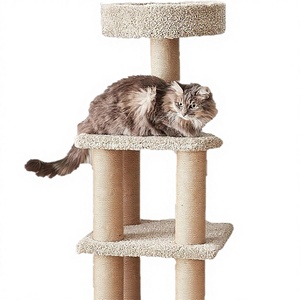 JTPAWS Basics Modern Cat Tree Indoor Kittens Multi-Level Climbing Activity Tower Sisal <span class=keywords><strong>Scratching</strong></span> Posts Besar (45.9'H) - Product Image 4