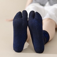 Chaussettes habillées à deux orteils pour femmes, en fil métallique brillant, personnalisables avec logo, mélange de coton de haute qualité, vente en gros