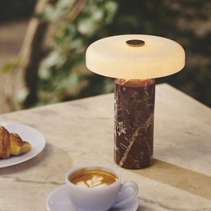 Lámpara de Escritorio Inteligente de Mármol con Carga Inalámbrica, Pantalla de Vidrio, Moderna, Portátil, USB, Iluminación Ambiental para Mesa de Noche, para Hotel y Hogar - Product Image 1