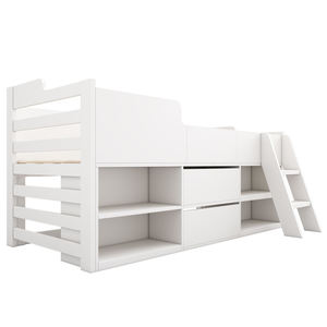 Letto a capanna in legno <span class=keywords><strong>con</strong></span> cassetti e mensole aperte, letto contenitore <span class=keywords><strong>con</strong></span> scaletta e sponde di sicurezza complete - Product Image 4