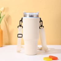 Manchon de bouteille d'eau 40oz pour randonnée, voyage, camping, sac de transport de bouteille d'eau avec bandoulière réglable