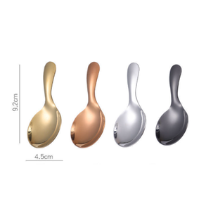 DFK01 Cuchara Corta y Ancha Tipo Q para Niños, de Acero Inoxidable SUS 304, con Mango Corto y Cabeza Redonda, Cuchara de Seguridad Redonda para Bebés y Niños - Product Image 3