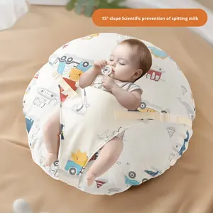 Almohada de Alimentación para Recién Nacidos, Almohada de Confort para las Cuatro Estaciones, Algodón Puro, Estampado de Oso de Dibujos Animados, Moderna, Transpirable, Lavable para Bebés y Niños Pequeños - Product Image 1