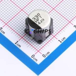 ตัวเก็บประจุอิเล็กโทรไลต์อะลูมิเนียมแบบ SMD รุ่น EEE-FT1H331GV, ขนาด D10xL10.5 มม., 330uF, 20%, 50V, 900mA-100kHz - Product Image 1