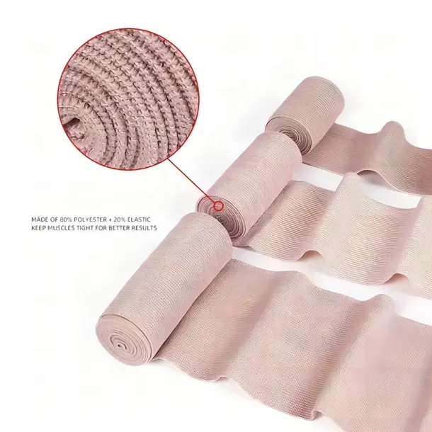 Çizgili sıkı elastik bandaj spor bant bağlayıcı bandaj sıkıştırma sarma ile cırt cırt raptiye kapatma