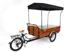 2025 conception café chariot vélo lecteur <span class=keywords><strong>de</strong></span> musique populaire Vintage boissons Tricycle extérieur vue sur la rue restauration rapide vente vélo - Product Image 3