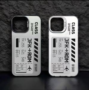 Custodia per telefono con etichetta di carta d'imbarco di Design popolare per <span class=keywords><strong>iPhone</strong></span> 15 <span class=keywords><strong>Pro</strong></span> <span class=keywords><strong>Max</strong></span> 14 13 <span class=keywords><strong>12</strong></span> 11 XS XR semplicità creativa <span class=keywords><strong>Cover</strong></span> antiurto - Product Image 1