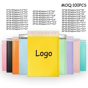 Sobre Acolchado con Logotipo Personalizado, Bolsa de Envío Postal, Bolsas de Correo de Polietileno, Bolsa de Correo de Burbujas Negra Mate para Cosméticos - Product Image 4