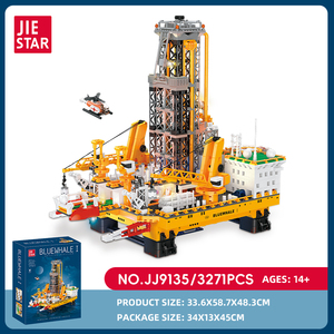 JJ9135 la Baleine Bleue 1 Plateforme de Forage Semi-submersible Ensemble de Jouets de Construction de Pipeline Pétrolier Offshore - Product Image 6