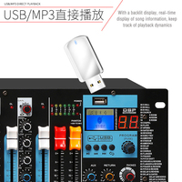 Mélangeur de puissance GAX-K8 à 8 canaux Console audio analogique professionnelle intégrée en rack avec effet
