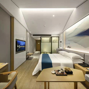 Camas de hotel de madera maciza resistente Queen King Marcos Mesitas de noche para habitaciones de hotel - Product Image 1