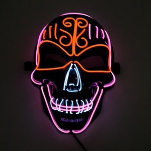 Maschera LED a Tre Colori a Forma di Teschio in PVC, Maschera Integrale Luminosa per Feste di Halloween, <span class=keywords><strong>Horror</strong></span> e Scherzi Spaventosi, Costume per Cosplay - Product Image 3