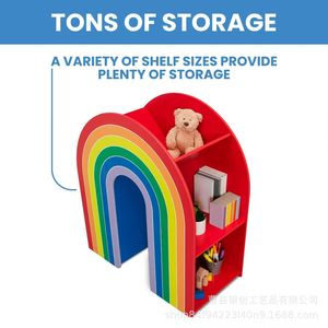 Estantería de madera con forma de arcoíris de 4 niveles, organizador de juguetes para niños, para la habitación infantil - Product Image 4