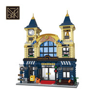 Set de Bloques de Construcción Modulares XMORK Factory Nostalgic Station, 1642 Piezas, Juguete de Ensamblaje DIY, Compatible con Ladrillos Pequeños, Regalo de Navidad