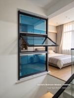 Fenêtre à auvent en alliage d'aluminium certifiée AS2047, isolante thermiquement, conforme Energy Star, avec moustiquaire en acier inoxydable, design contemporain