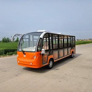 รถบัสไฟฟ้าชมวิวแบบปิดเต็มคัน 5 แถว 14 ที่นั่ง ได้รับการรับรองมาตรฐาน CE พร้อมประตูและหน้าต่าง แบตเตอรี่ลิเธียม ความเร็ว 30 กม./ชม. ระยะทางวิ่ง 100-130 กม. - Product Image 2
