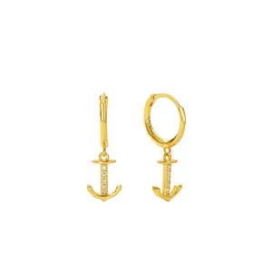 nagosa classic hoop earrings 925 sterling silver 18k gold vermeil zirconia anchor dangle earrings