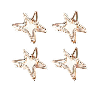 <span class=keywords><strong>Pinces</strong></span> à cheveux en métal filigrane Star 4.5CM pour tenir les queues de cheval <span class=keywords><strong>pinces</strong></span> à cheveux en alliage de Zinc Barrettes Clips - Product Image 4