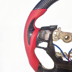 <span class=keywords><strong>Volant</strong></span> de direction personnalisé en fibre de carbone forgée, cuir perforé, chauffant, en forme de D, 3 branches, 35 mm, JHR <span class=keywords><strong>TUNING</strong></span> pour Lexus - Product Image 4