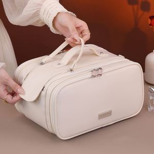 Nouvelle Trousse de Toilette Portable en PU avec Fermeture Éclair, Grande Capacité, Légère, Résistante à l'Eau, Organisateur de Voyage Multi-usages - Product Image 4