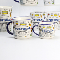 OEM personnalisé Portugal souvenir tasses en céramique et assiette couples tasses service de dîner vaisselle pour cadeau touristique