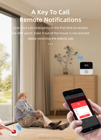 ANGUS Tuya WiFi Pager, montre intelligente avec bouton d'appel d'urgence pour personnes âgées, systèmes d'alerte pour aidants, systèmes d'alerte de vie pour seniors, sans frais mensuels