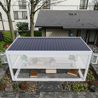 YOUYA Pergolar solaire personnalisé Pergola en verre Bioclimatica Alluminio Pergola motorisée étanche à la pluie pour piscine/jardin avec système photovoltaïque