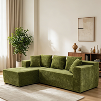 Fabricant OEM Canapé d'Angle Moderne en Tissu avec Garnissage Éponge, Canapé Modulable sans Structure en Forme de L, Compressé Sous Vide, avec Méridienne