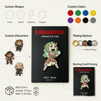 Épinglette personnalisée en émail dur avec personnage de dessin animé, badge en métal nickelé pour collection d'anime, création artistique OEM sur mesure en gros
