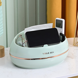 Boîte à mouchoirs multifonctionnelle AMNGENT avec support pour téléphone pour salon, bureau, salle de bain - Product Image 1