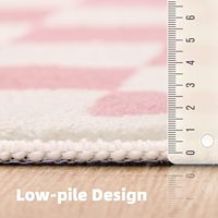 Tapis motif à carreaux rose de luxe simple Faux Fux tapis en peau de mouton pour salon chambre