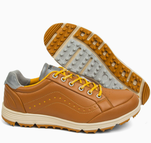 Chaussures de golf blanches pour hommes, tige en PU, semelle extérieure en caoutchouc, baskets athlétiques à crampons - Product Image 2