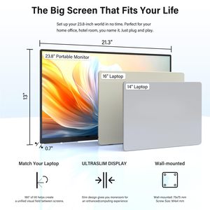 Moniteur portable de jeu Innoview 23,8 pouces FHD 144 Hz avec HDR réglable à 180°, taux de rafraîchissement élevé, large gamme de couleurs - Product Image 4