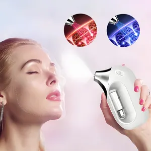 Medidor de hidratação profunda com injeção de oxigênio de luz vermelha e azul vaporizador facial nano iônico