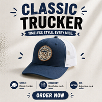 Casquette Trucker Respirante à 5 Panneaux en Mousse Haute Densité Structurée, Personnalisable, Certifiée ISO9001, Vente en Gros