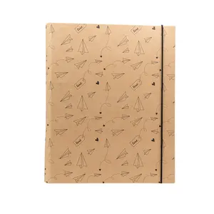 Custom Design Stationery Kraft Paper Expandable Clipboard Paper File Folder