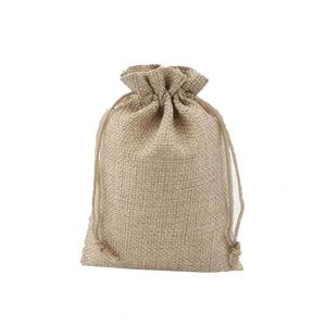 Sacs en toile de jute personnalisés promotionnels en gros 7x9 9x12 10x14 10x15 13x18 15x20 cm, sacs à cordon en jute, pochette cadeau - Product Image 6