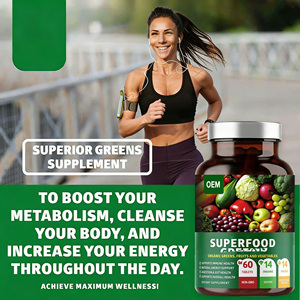 Fournisseur d'Usine Marque Privée Pilules de Soutien Énergétique et Immunitaire Végétaliens Supplément Halal Organique Superaliments Capsules Vertes - Product Image 4