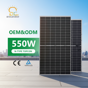 ชุดแผงโซลาร์เซลล์แบบโมโน N-Type 550W 600W ฮาล์ฟเซลล์ สีดำทั้งหมด สำหรับโครงการฟาร์มโซลาร์ - Product Image 1