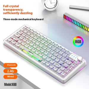 Antarmuka USB kustom nirkabel untuk Bluetooth RGB, <span class=keywords><strong>Keyboard</strong></span> Mekanikal colokan panas transparan tiga Mode komputer Notebook baru - Product Image 5