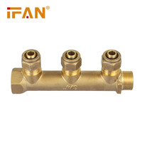 Collecteur de chauffage au sol IFAN 2-6 voies en laiton, collecteur d'eau en laiton 3/4 pouces