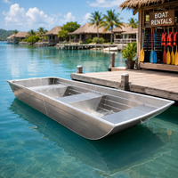 Nouveau bateau à fond plat en aluminium de 16 pieds, coque renforcée de 2,5 mm, pont antidérapant pour 6 personnes, faible profondeur, pêche en rivière ou en marais