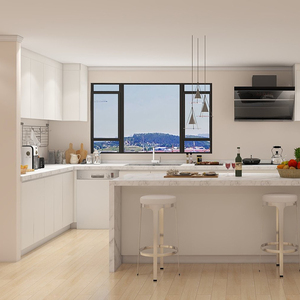 Đồ Nội Thất Gỗ Almari Sử Dụng Tủ Bếp Trắng Hiện Đại Phong Cách Châu Âu Tường Tủ Bếp Rắn Nhà Cung Cấp - Product Image 2